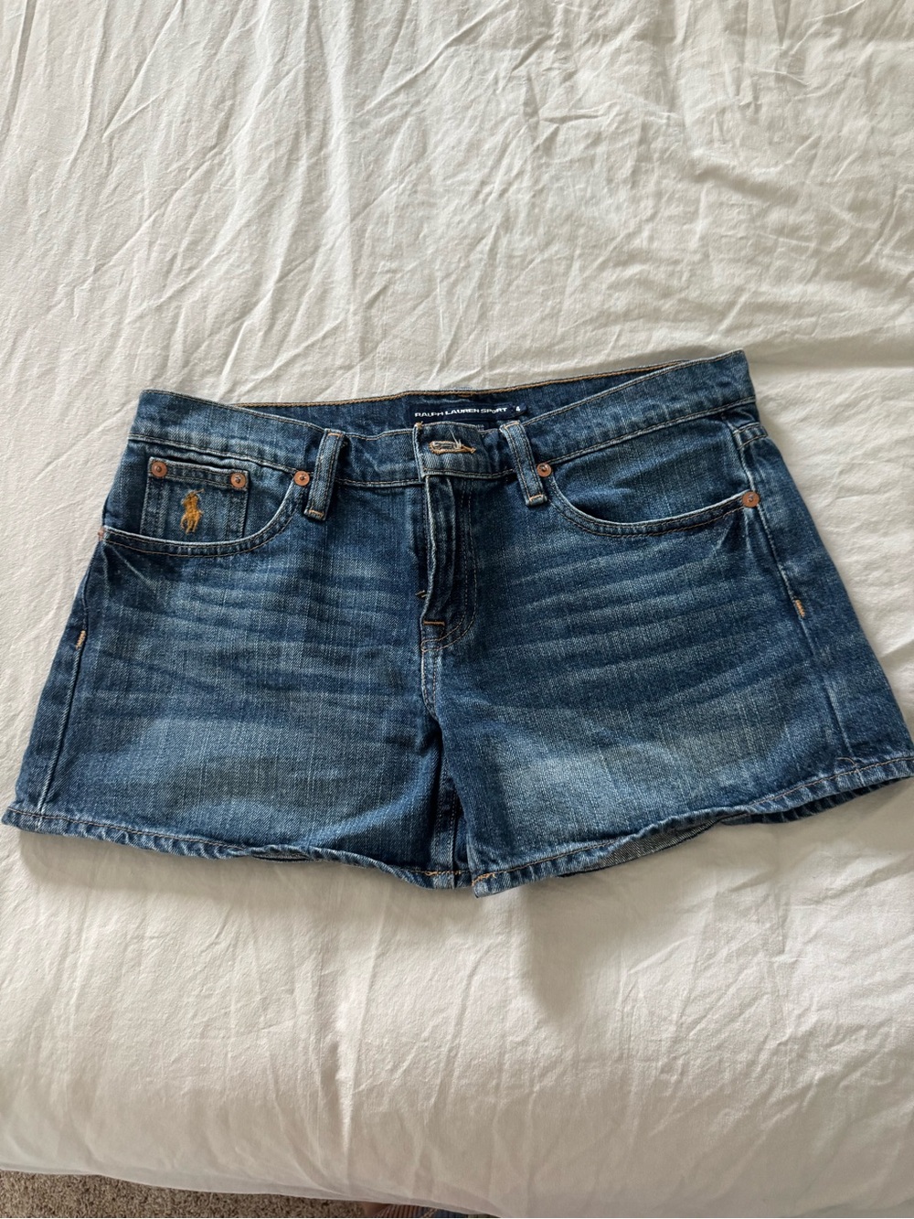 Ralph Lauren Medium-Dark Blue low rise Denim Jean Shorts